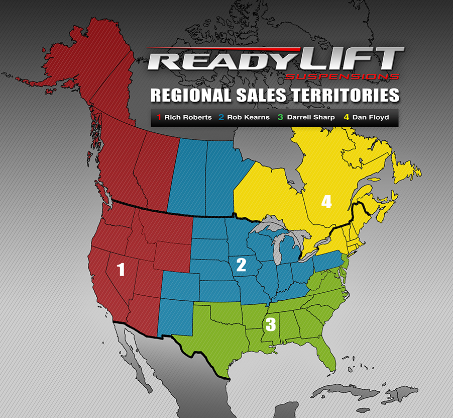 readylift us sales map