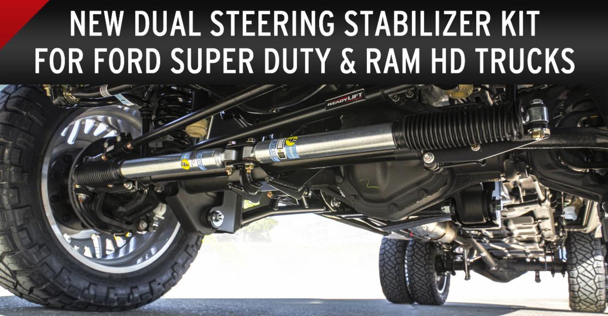 ReadyLIFT Suspension Now Offers Heavy-Duty Dual Steering Stabilizer Kits for Ford Super Duty and Ram HD Trucks